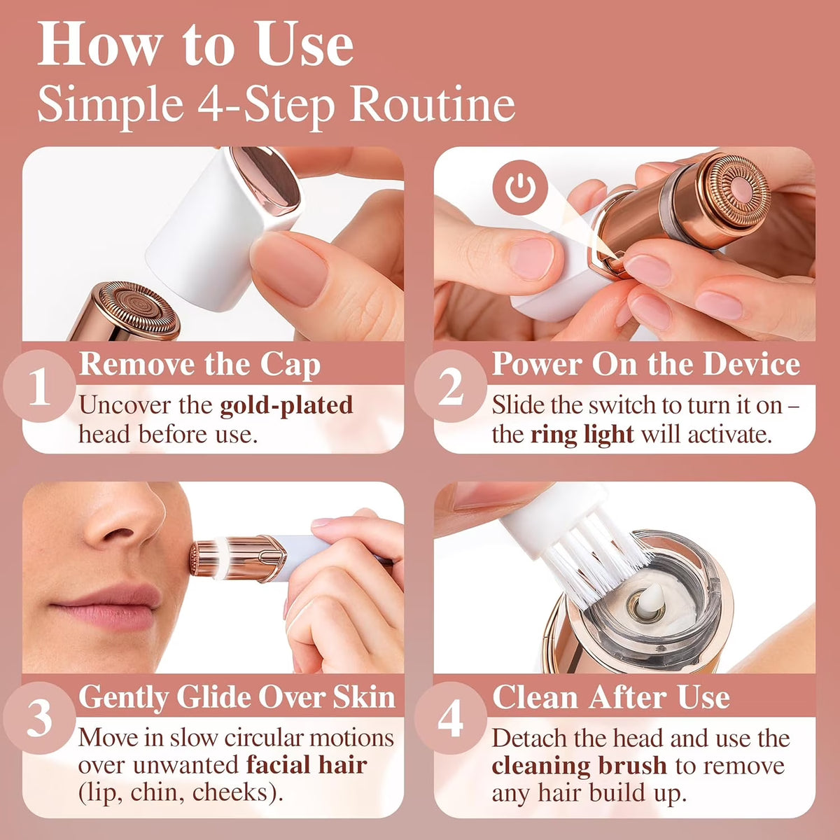 Facial Hair Remover Features Women'S Facial Shaver for Face and Upper Lips,White-B