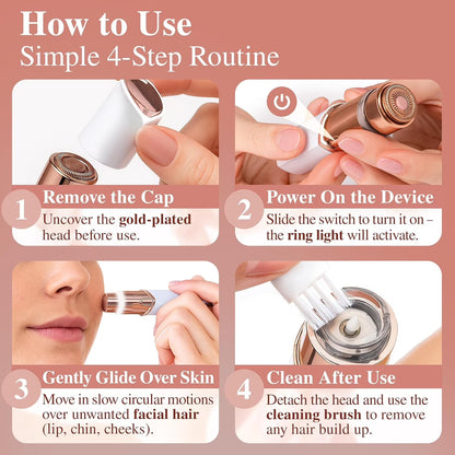 Facial Hair Remover Features Women'S Facial Shaver for Face and Upper Lips,White-B