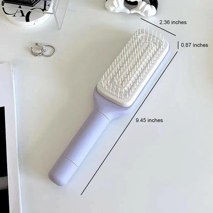 Self Cleaning Hair Brushes, Easy Clean Hair Brush with Retractable Bristles, anti Static Massage Comb Brush for Effortless Hair Removal and Cleaning