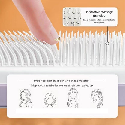 Self Cleaning Hair Brushes, Easy Clean Hair Brush with Retractable Bristles, anti Static Massage Comb Brush for Effortless Hair Removal and Cleaning